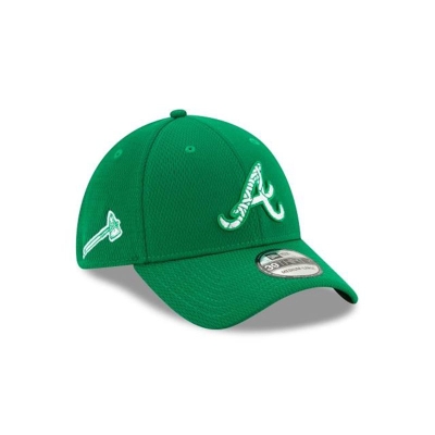 Atlanta Braves Gorra | New Era MLB St Patricks Day 39thirty Stretch Fit Cap Mexico - Verdes